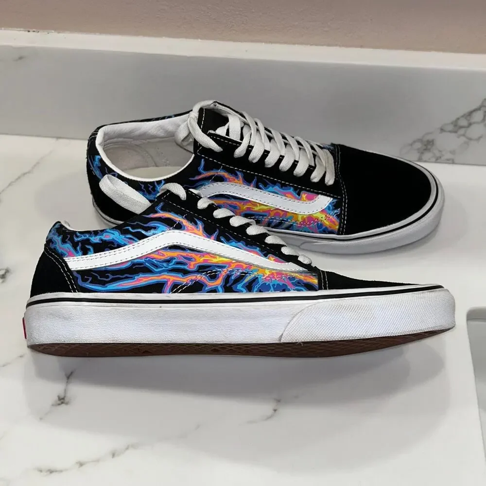 Vans‎ Old Skool Electric Flame Glow in the Dark Sneaker 9 Men's, 10.5 Women's